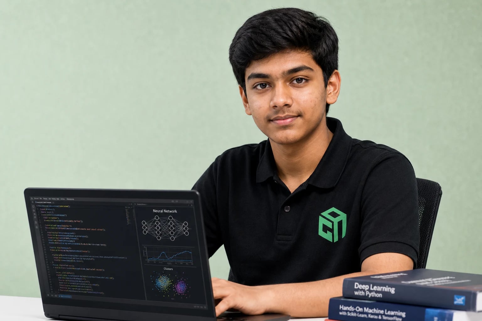 GeekashramJr teen presenting advanced AI capstone project